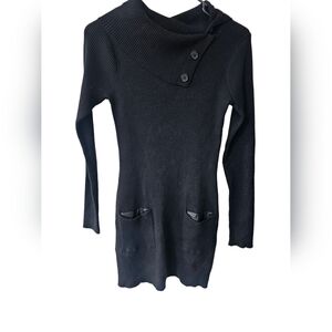 By & By Black Long Sleeve Sweater Dress Sz Md